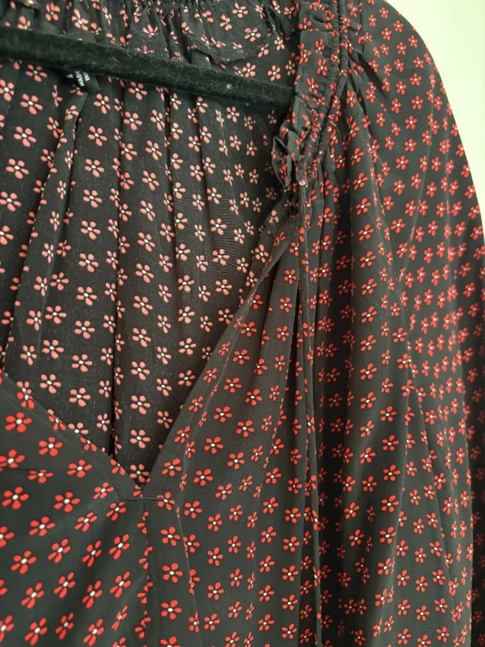 J. Crew popover top in ditsy floral crepe de chine